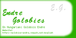 endre golobics business card